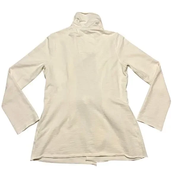 NWOT Lucky Brand Wrap Tie Open Front Ivory Cardigan XL Pockets Boho Classic City - Picture 4 of 6